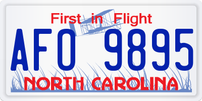 NC license plate AFO9895