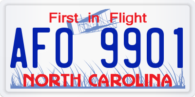 NC license plate AFO9901