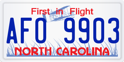 NC license plate AFO9903