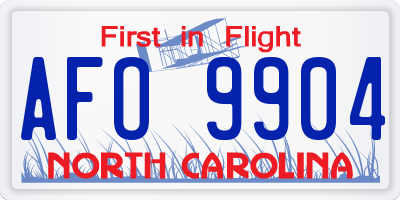 NC license plate AFO9904