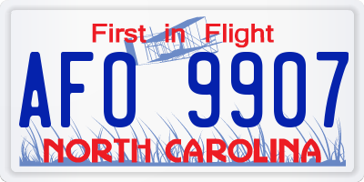NC license plate AFO9907