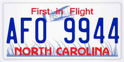 NC license plate AFO9944