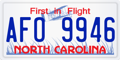 NC license plate AFO9946