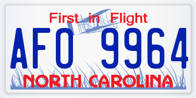 NC license plate AFO9964