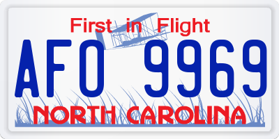NC license plate AFO9969