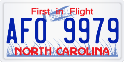 NC license plate AFO9979