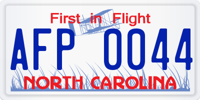 NC license plate AFP0044