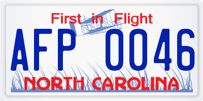 NC license plate AFP0046