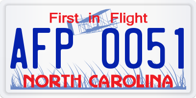 NC license plate AFP0051