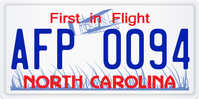 NC license plate AFP0094