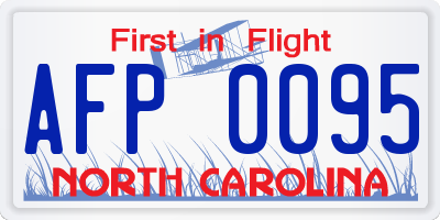 NC license plate AFP0095