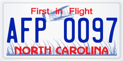 NC license plate AFP0097