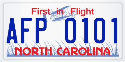 NC license plate AFP0101