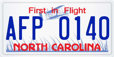 NC license plate AFP0140