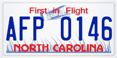 NC license plate AFP0146