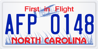 NC license plate AFP0148