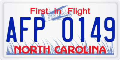 NC license plate AFP0149