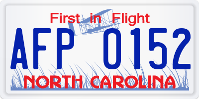 NC license plate AFP0152
