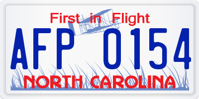 NC license plate AFP0154