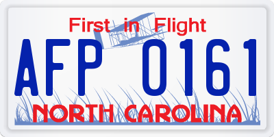 NC license plate AFP0161