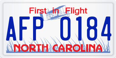 NC license plate AFP0184