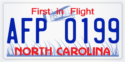 NC license plate AFP0199