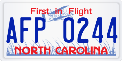 NC license plate AFP0244