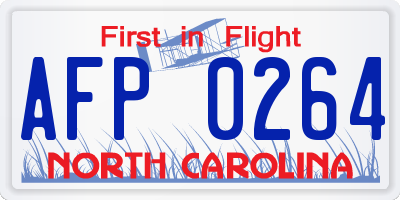 NC license plate AFP0264
