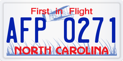 NC license plate AFP0271