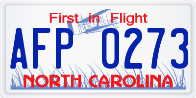NC license plate AFP0273
