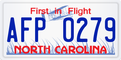 NC license plate AFP0279