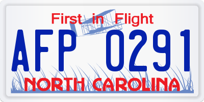 NC license plate AFP0291