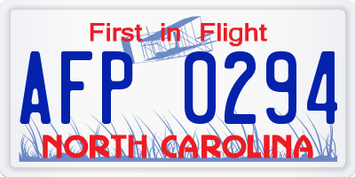 NC license plate AFP0294