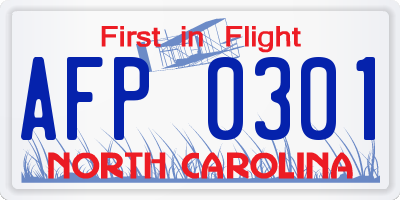 NC license plate AFP0301
