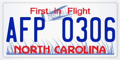 NC license plate AFP0306