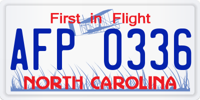 NC license plate AFP0336