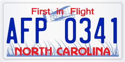 NC license plate AFP0341