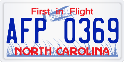 NC license plate AFP0369