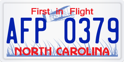 NC license plate AFP0379