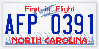 NC license plate AFP0391