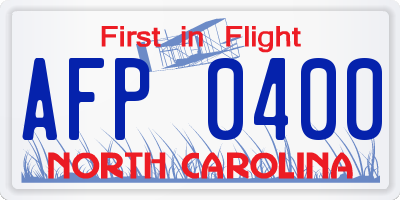 NC license plate AFP0400