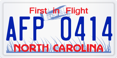 NC license plate AFP0414