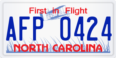 NC license plate AFP0424