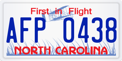 NC license plate AFP0438