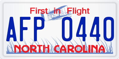 NC license plate AFP0440