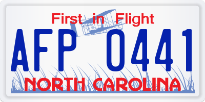 NC license plate AFP0441