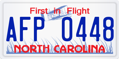 NC license plate AFP0448
