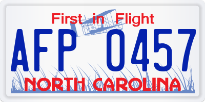 NC license plate AFP0457