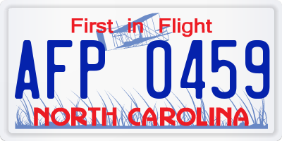 NC license plate AFP0459