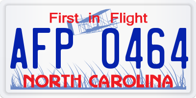 NC license plate AFP0464